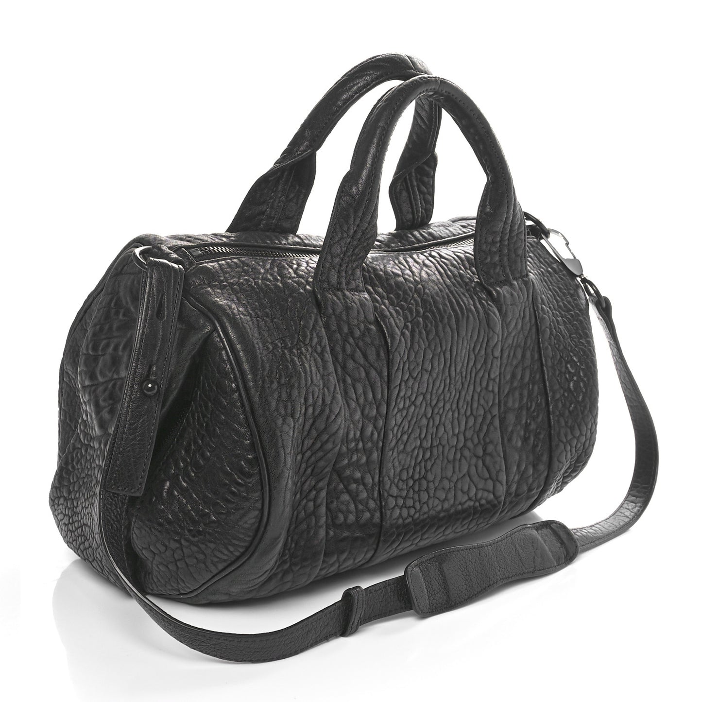 Pebbled Lambskin Rockie Black Matte Black Hardware