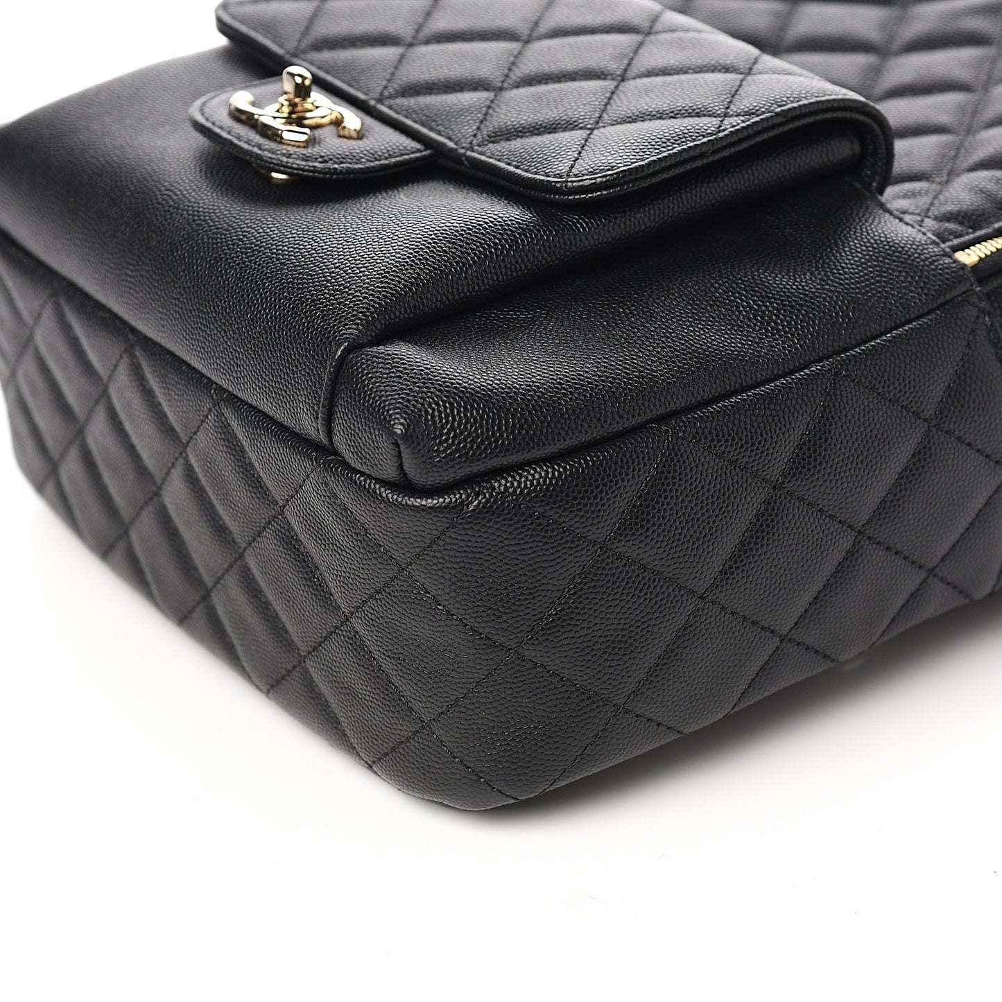 Caviar Quilted Medium Zip Around Backpack Black