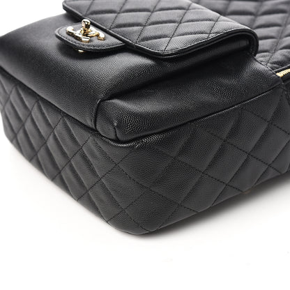 Chanel Caviar Quilted Medium Zip Around Backpack Black 9 of 10