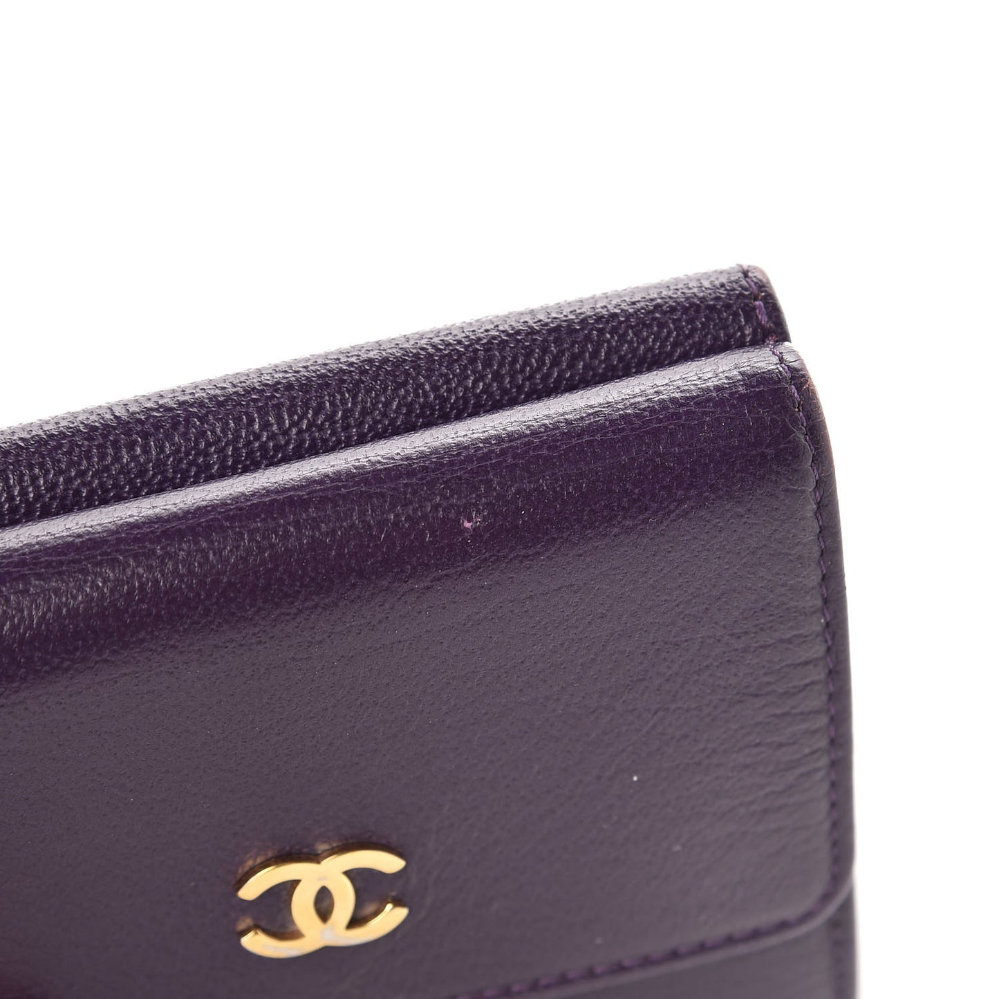 Goatskin Compact Double Sided Wallet Purple