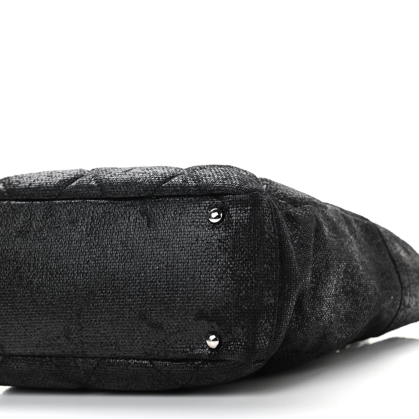 Coated Canvas Quilted Small Paris Biarritz Tote Black