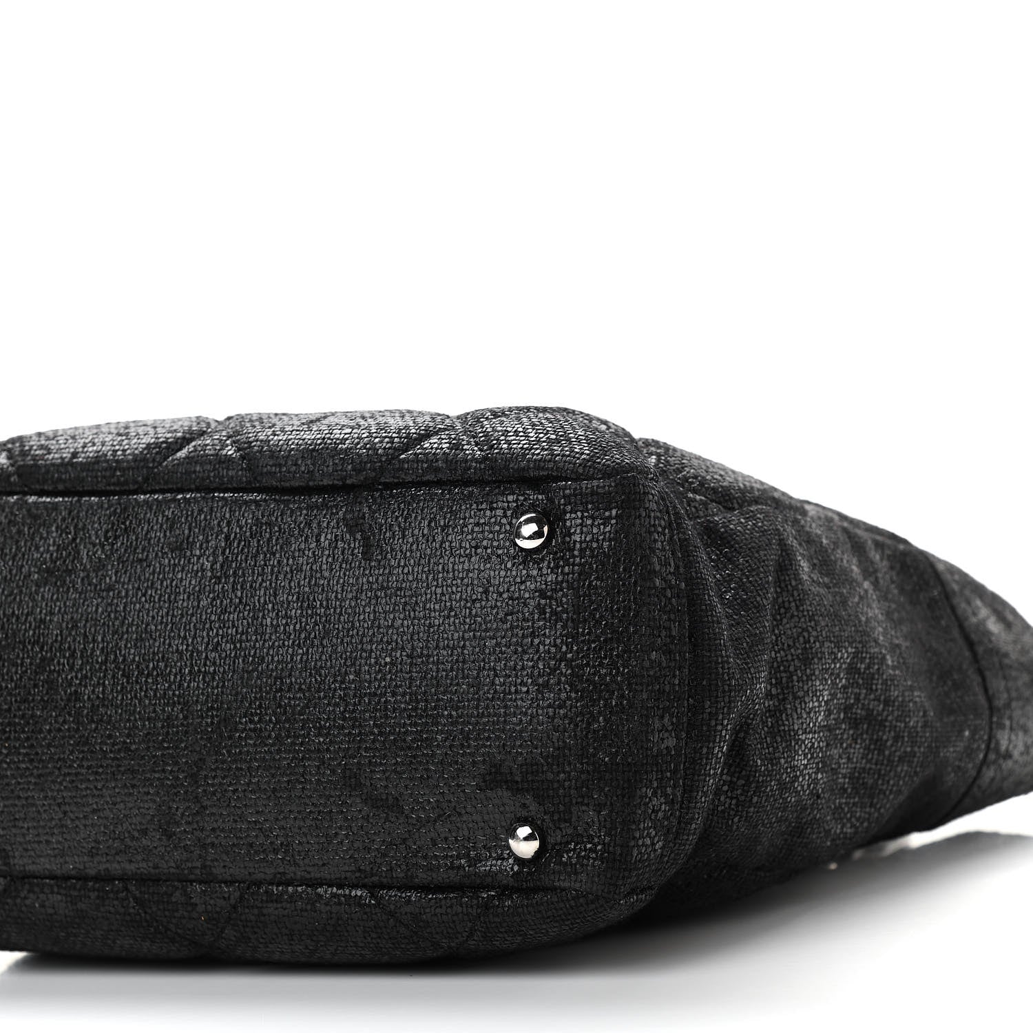 Chanel Coated Canvas Quilted Small Paris Biarritz Tote Black 10 of 14