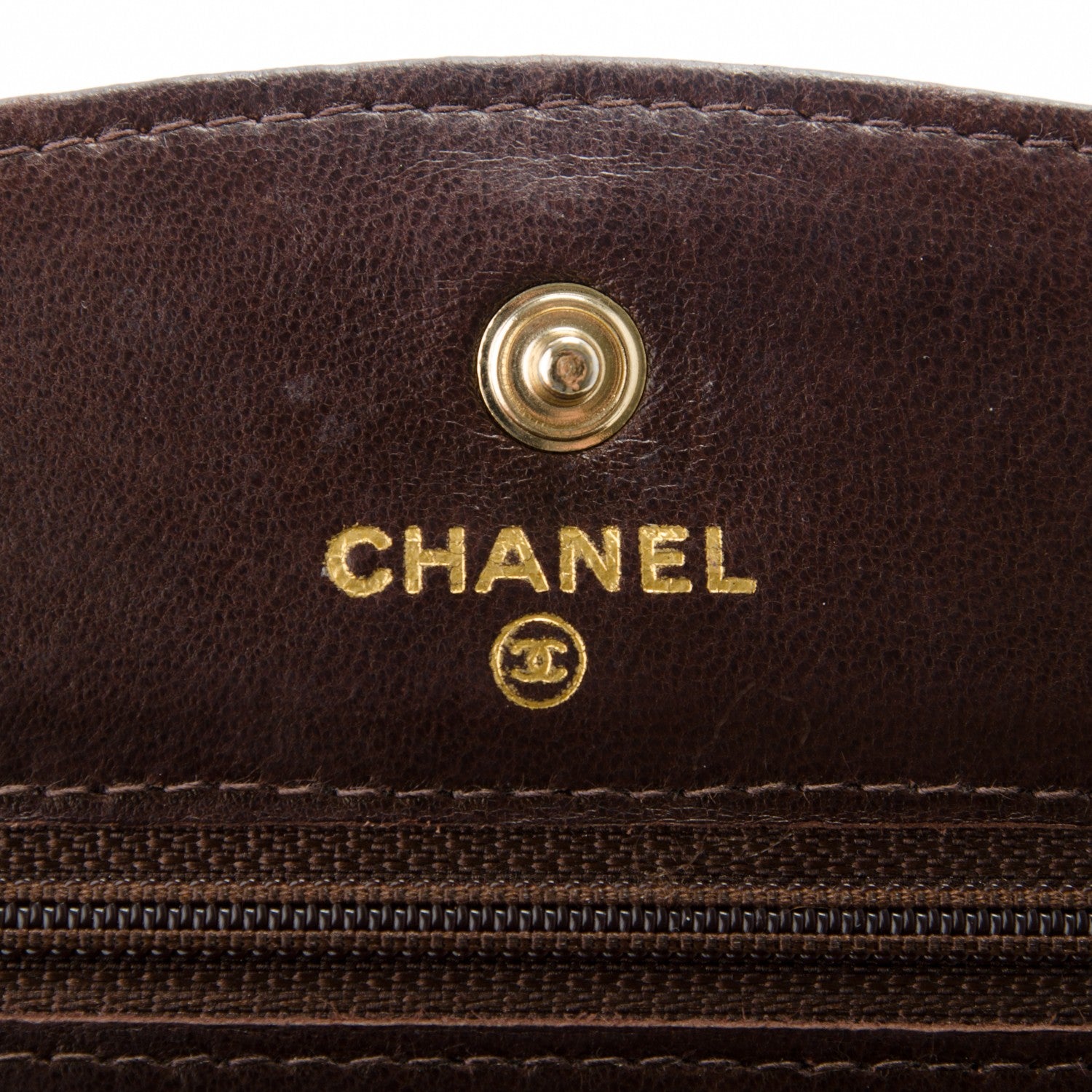 Chanel Caviar Timeless CC Wallet On Chain WOC Dark Brown 6 of 9