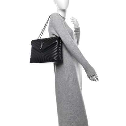 Saint Laurent Calfskin Y Quilted Monogram Medium Loulou Chain Satchel Black 2 of 9