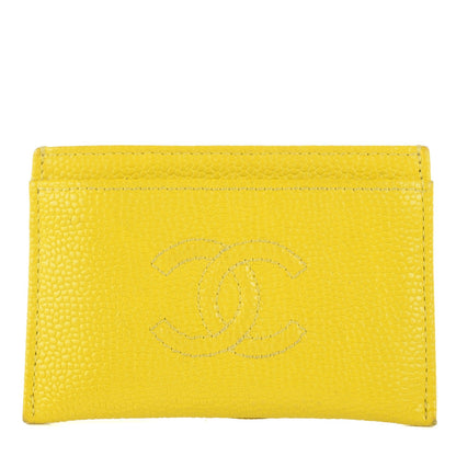 Chanel Caviar CC Timeless Card Holder Yellow 1 of 8