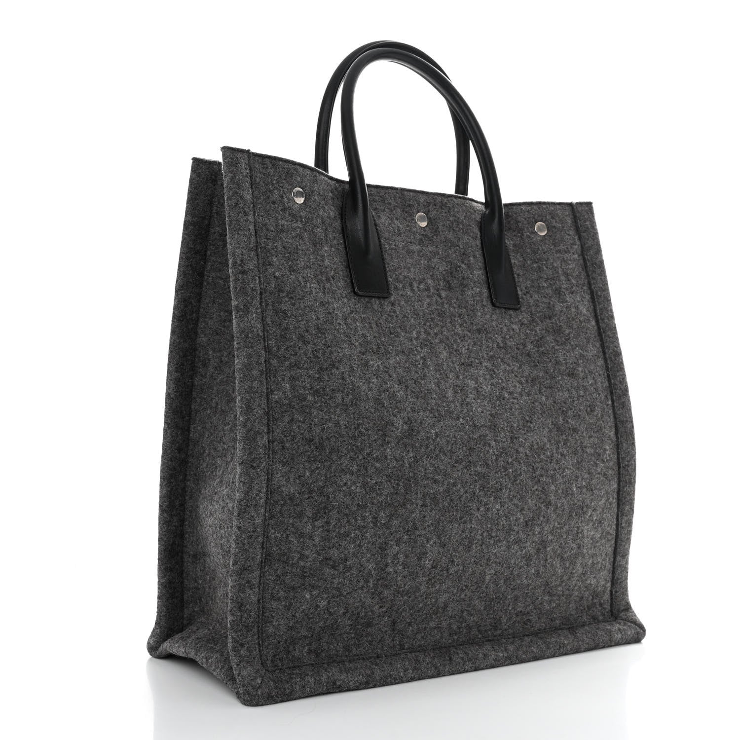 Saint Laurent Wool Calfskin Rive Gauche North South Tote Grey 3 of 9