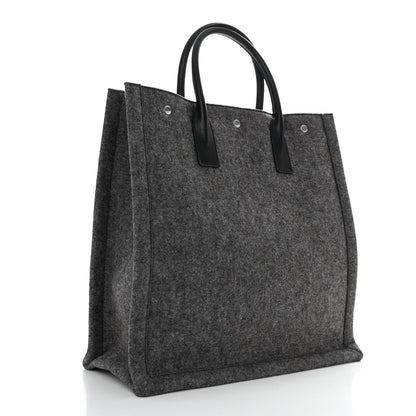 Saint Laurent Wool Calfskin Rive Gauche North South Tote Grey 3 of 9