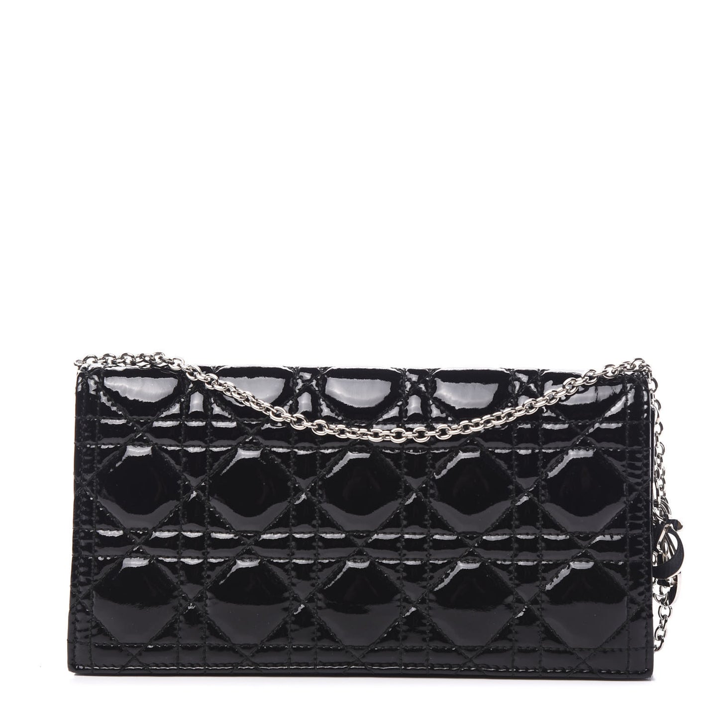 Patent Cannage Lady Dior Convertible Clutch Black