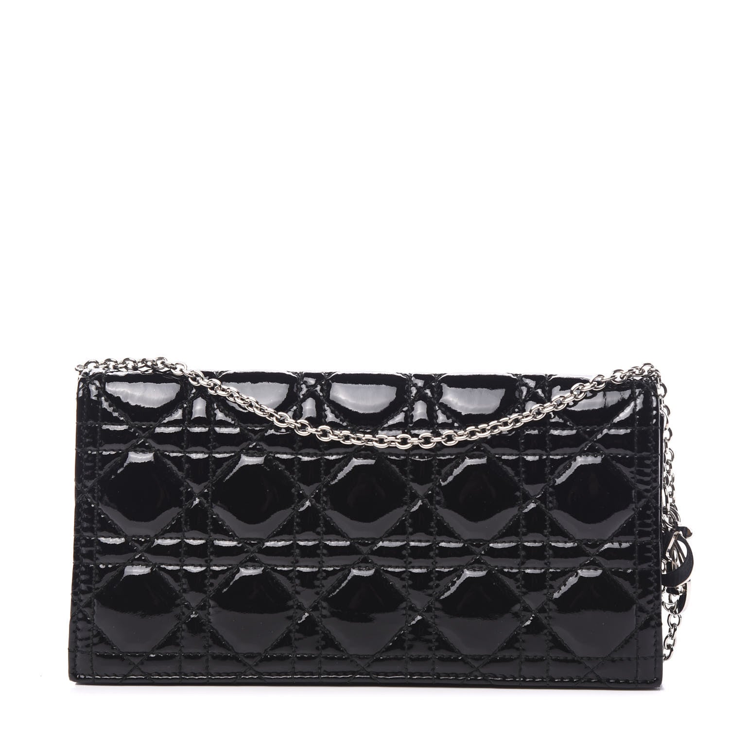 Christian Dior Patent Cannage Lady Dior Convertible Clutch Black 1 of 9