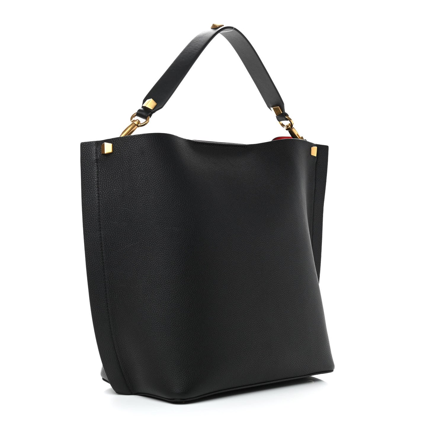 Grainy Calfskin Escape Hobo Bag Black