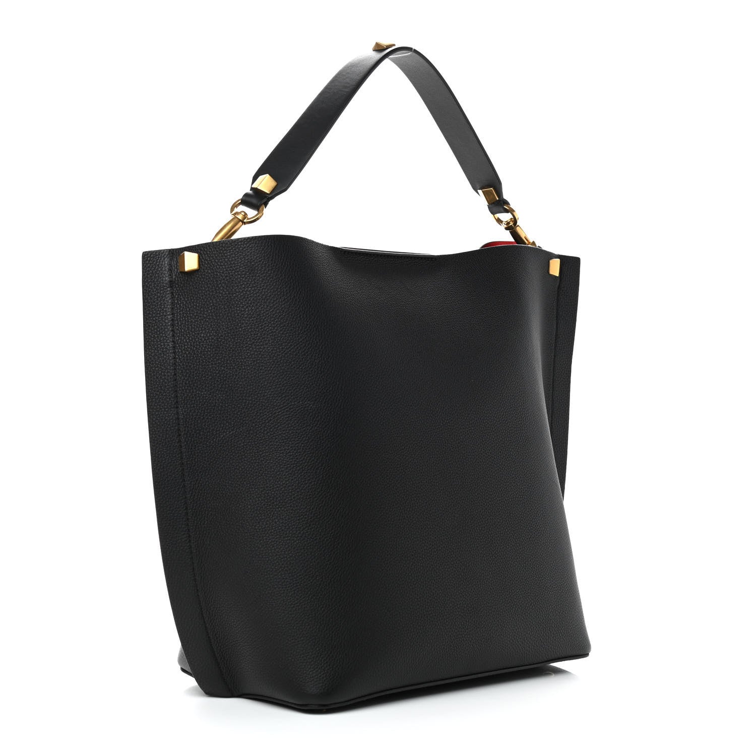 Valentino Garavani Grainy Calfskin Escape Hobo Bag Black 3 of 10