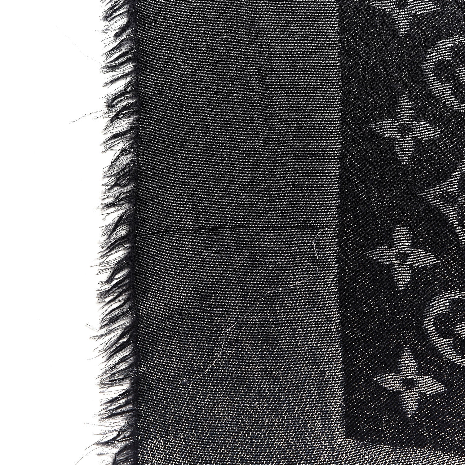 Louis Vuitton Silk Lurex Wool Monogram Shine Shawl Black 5 of 7