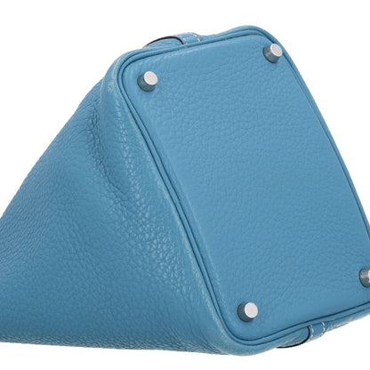 Hermes Taurillon Clemence Picotin Lock 18 PM Blue Jean 9 of 10