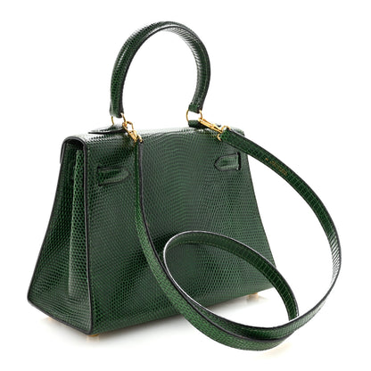 Hermes Lizard Mini Kelly Sellier 20 Vert Moyen 3 of 9