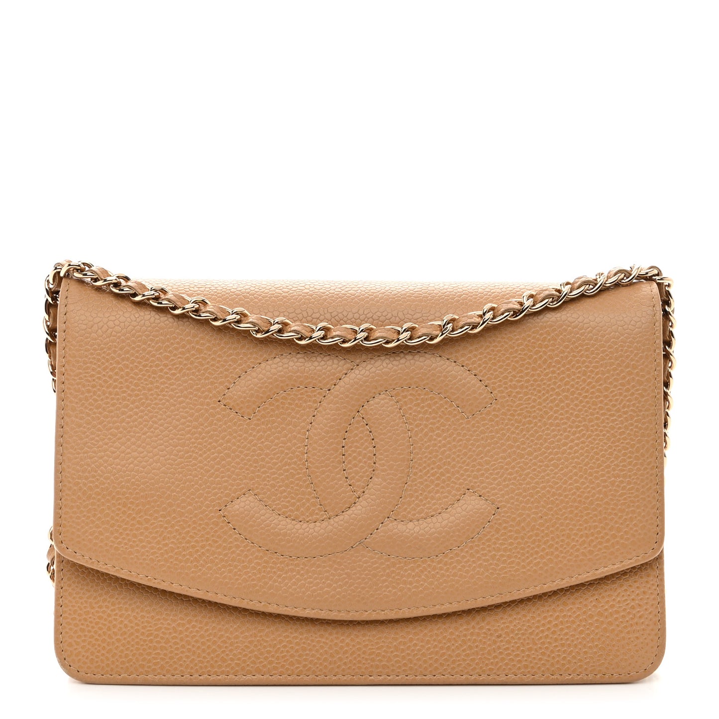 Caviar Timeless CC Wallet on Chain WOC Beige