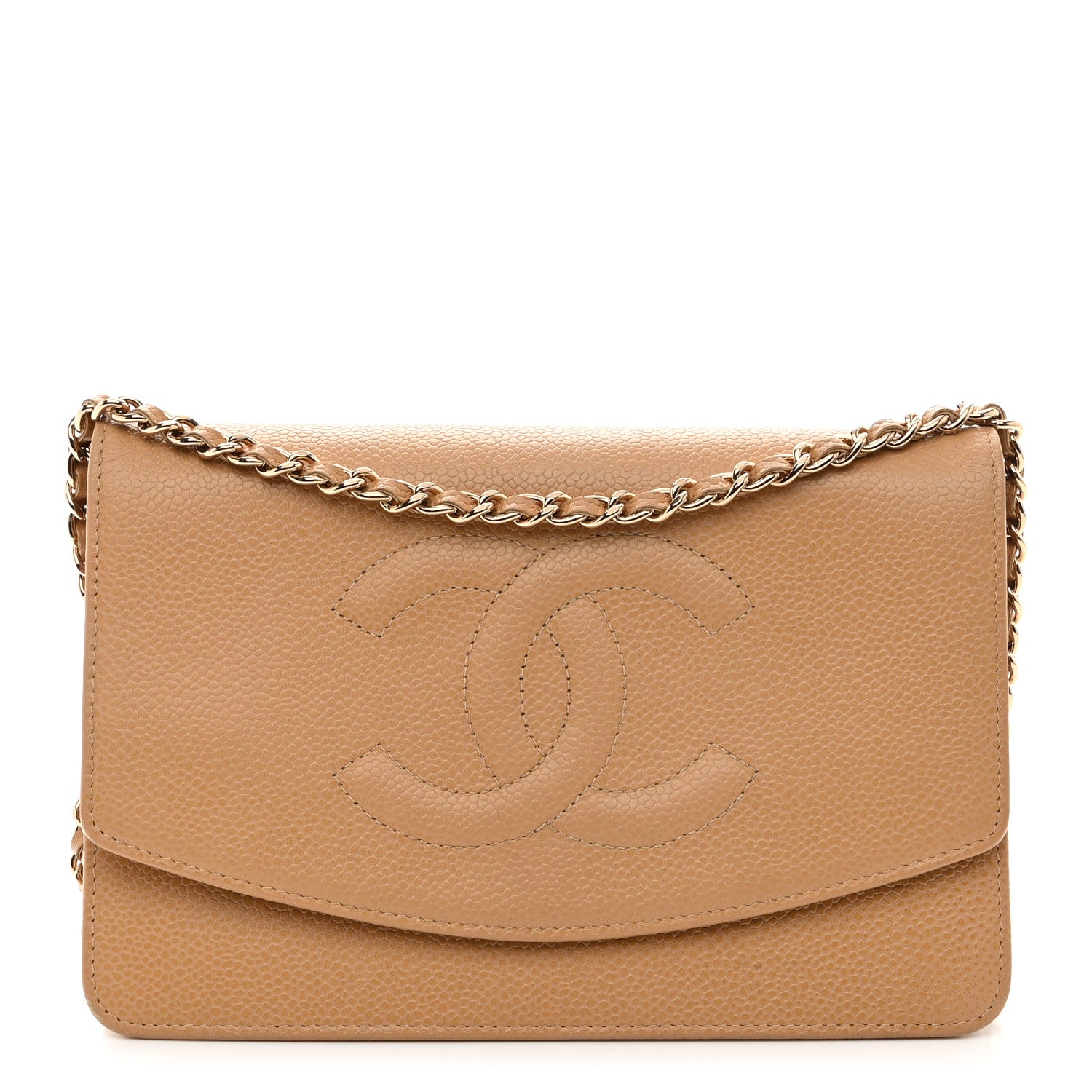 Chanel Caviar Timeless CC Wallet on Chain WOC Beige 1 of 14