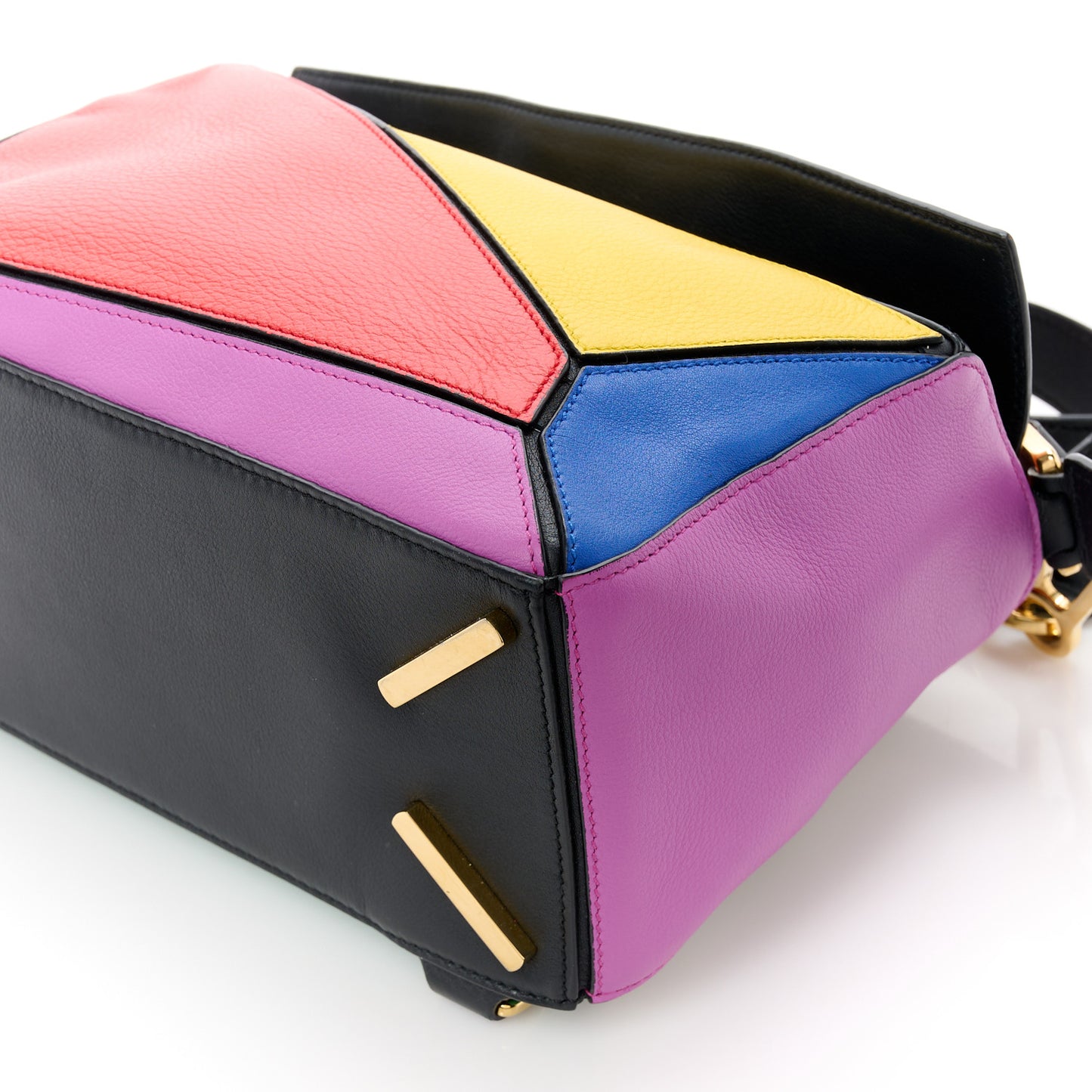 Calfskin Small Puzzle Bag Multicolor Black