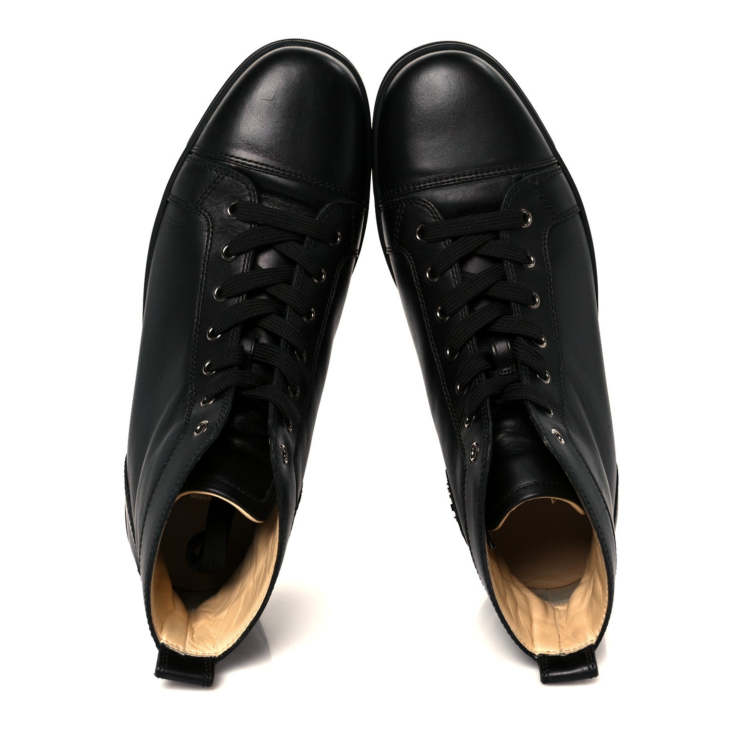 Calfskin Mens Louis High Top Sneakers 44 Black