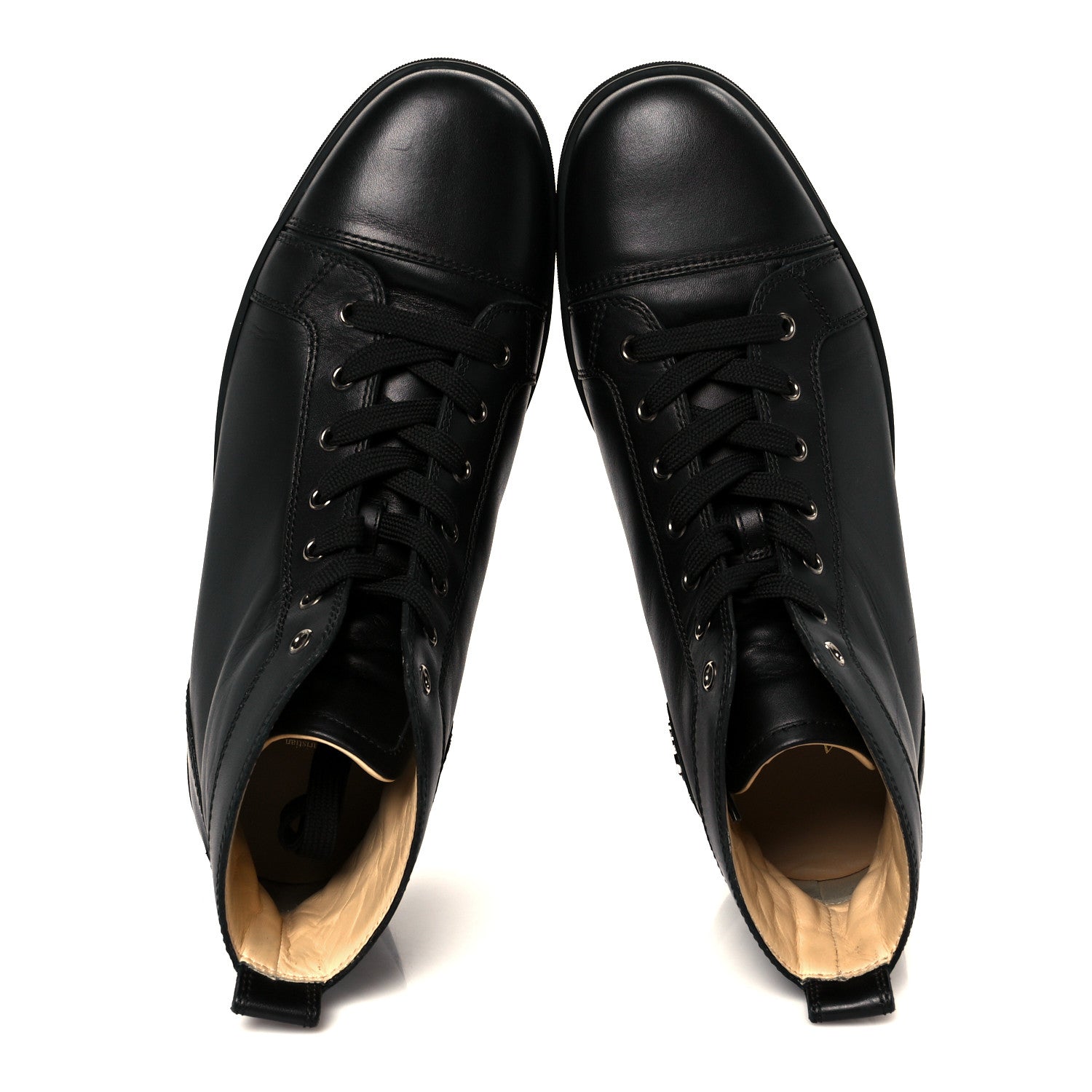 Christian Louboutin Calfskin Mens Louis High Top Sneakers 44 Black 2 of 10