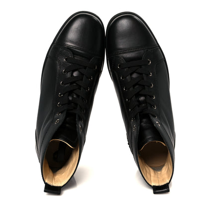 Christian Louboutin Calfskin Mens Louis High Top Sneakers 44 Black 2 of 10