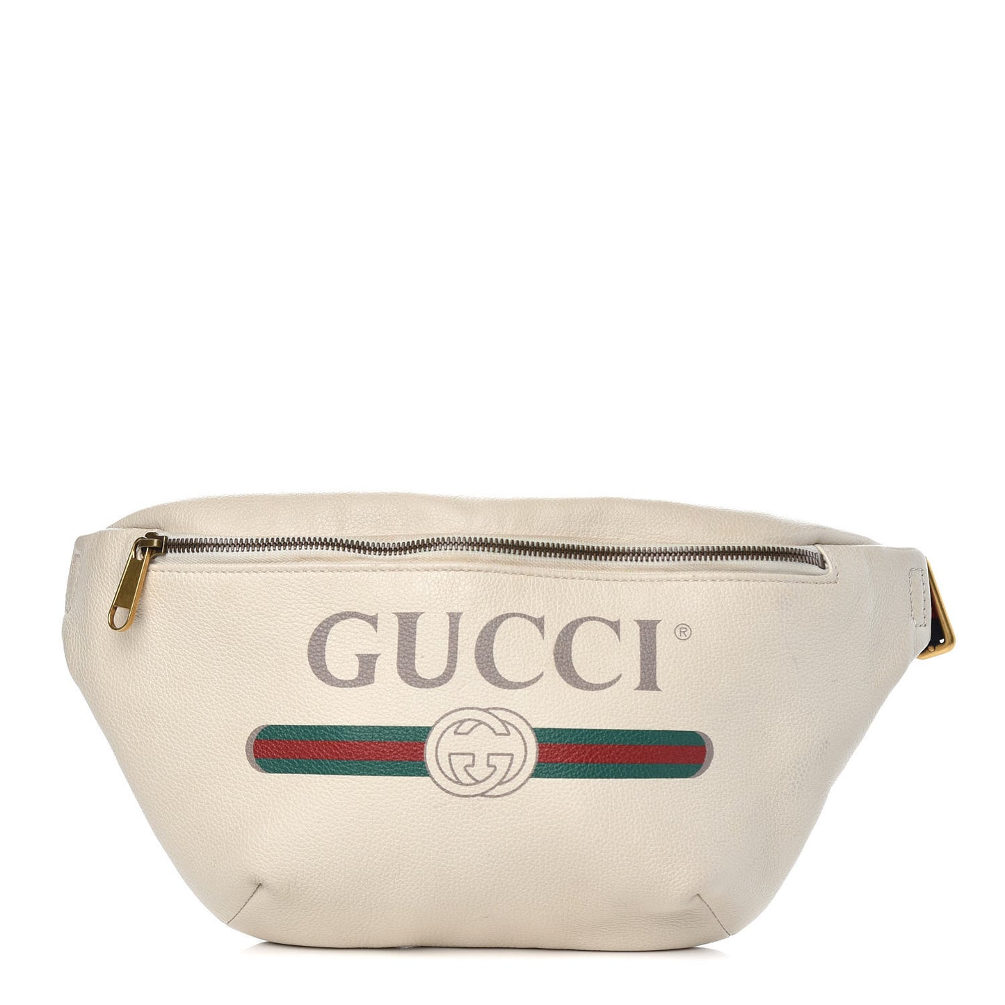 Grained Calfskin Logo Belt Bag White