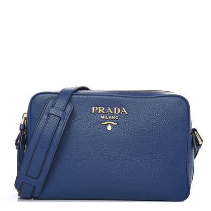 Prada Vitello Daino Medium Double Zip Shoulder Bag Inchiostro 1 of 9
