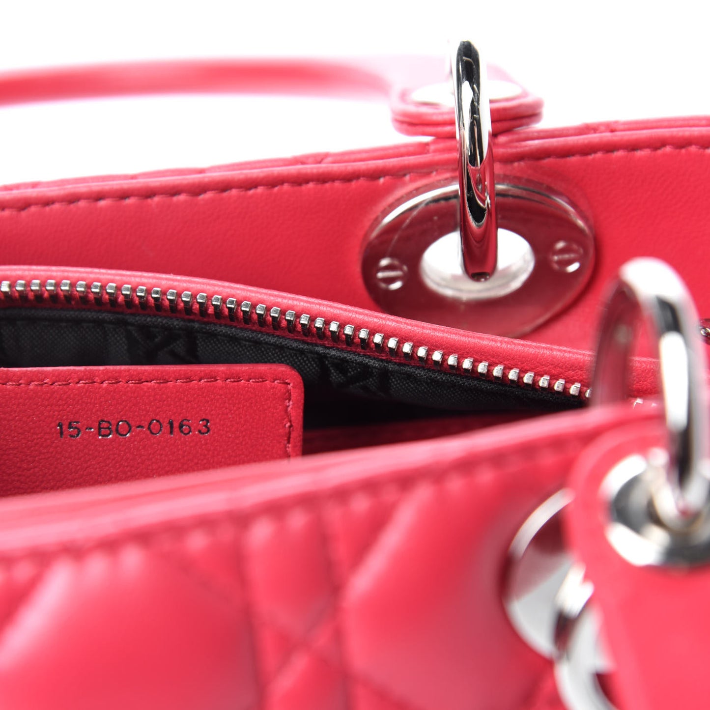 Lambskin Cannage Medium Lady Dior Fuchsia