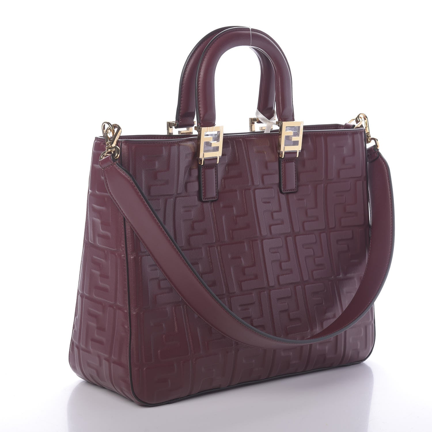 Fendi Nappa FF 1974 Embossed Medium FF Tote Barolo 4 of 10