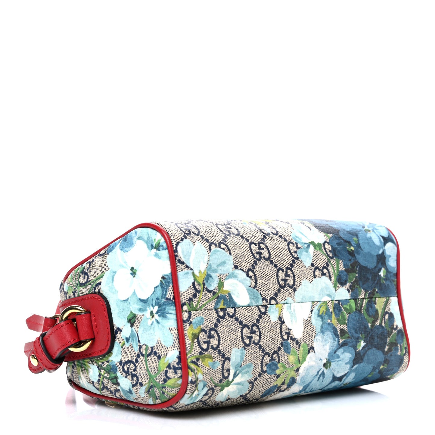 GG Supreme Monogram Blooms Mini Boston Navy Blue Hibiscus