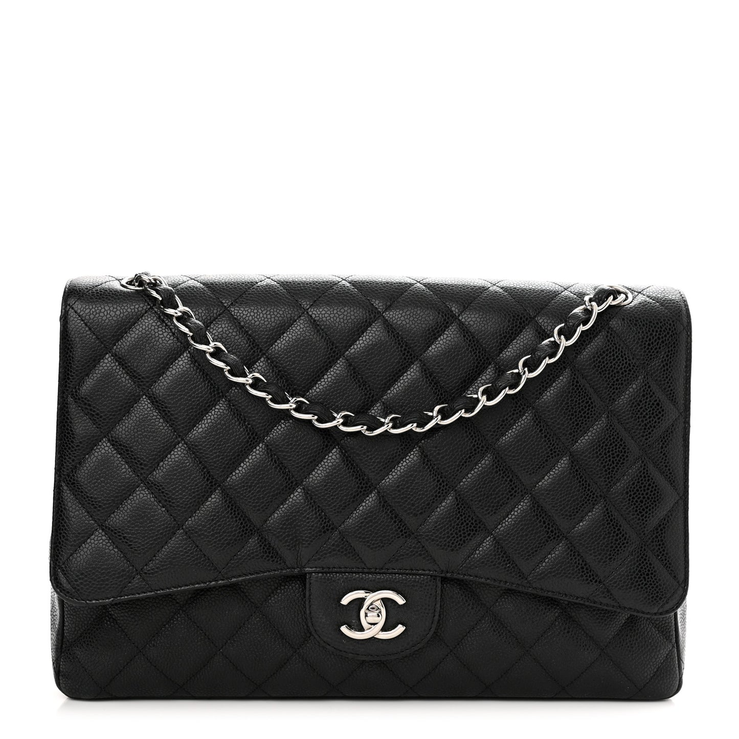 Caviar Quilted Maxi Single Flap Black