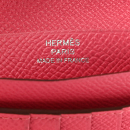Hermes Epsom Verso Bearn Compact Wallet Orange Rose Azalea 6 of 7