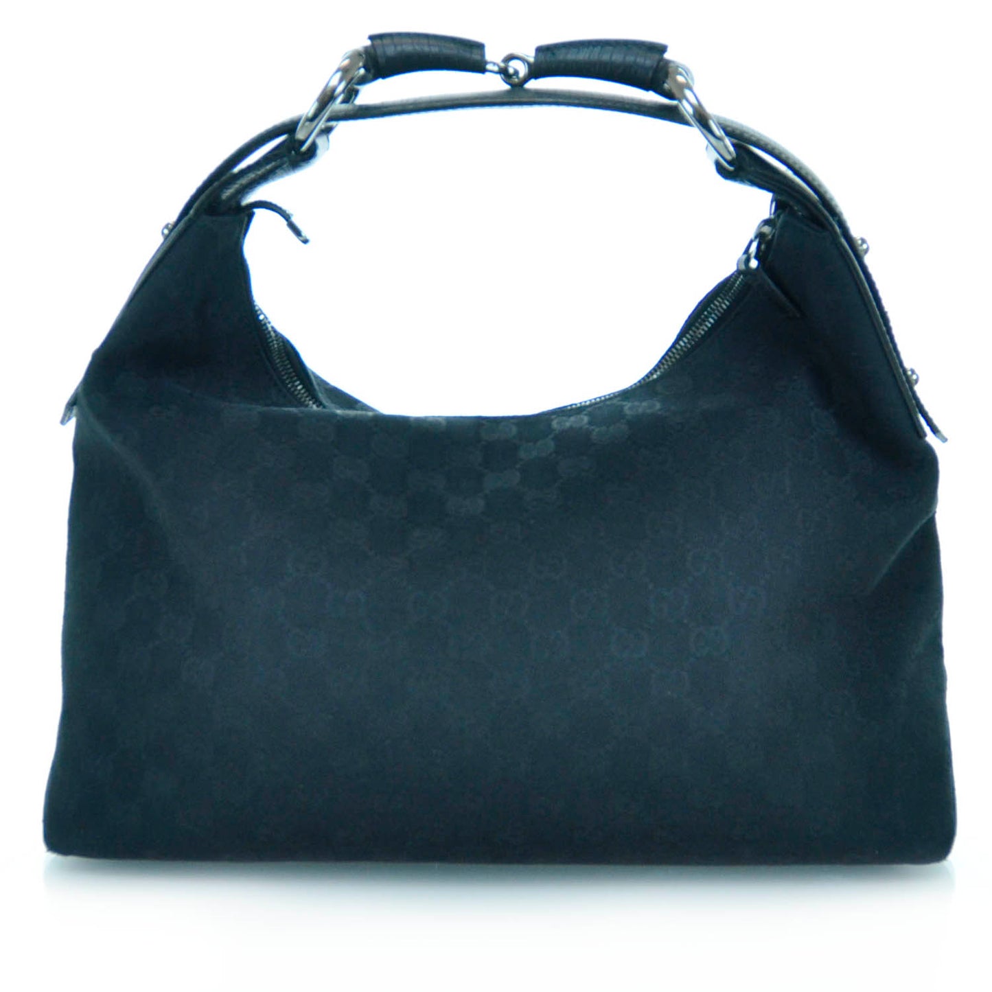 Monogram Medium Horsebit Chain Hobo Black