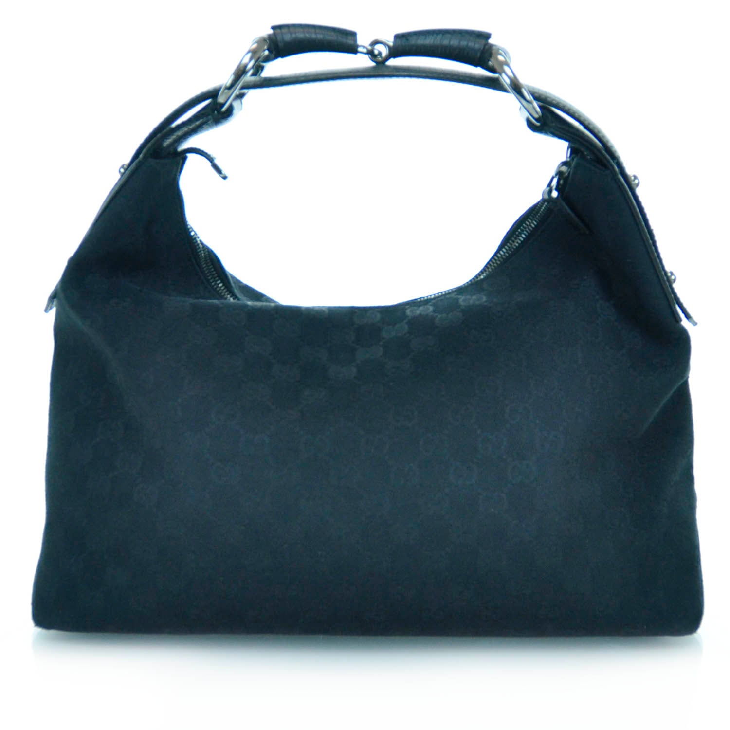 Gucci Monogram Medium Horsebit Chain Hobo Black 1 of 11