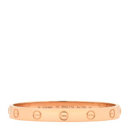 Cartier 18K Pink Gold LOVE Bracelet 15 1 of 5