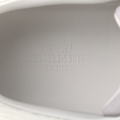 Hermes Technical Canvas Suede Goatskin Bouncing Sneakers 36 White Multicolor 7 of 8