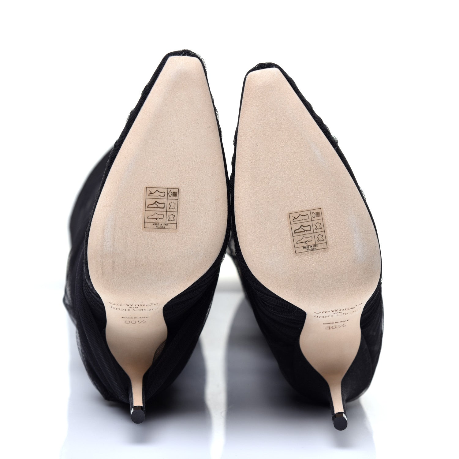 Jimmy Choo x OFF-WHITE Tulle Elisabeth 100 Knee High Boots 36.5 Black 5 of 6