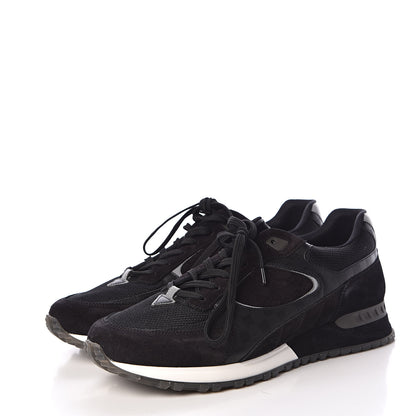 Louis Vuitton Suede Damier Infini Run Away Sneakers 6.5 Black 3 of 12