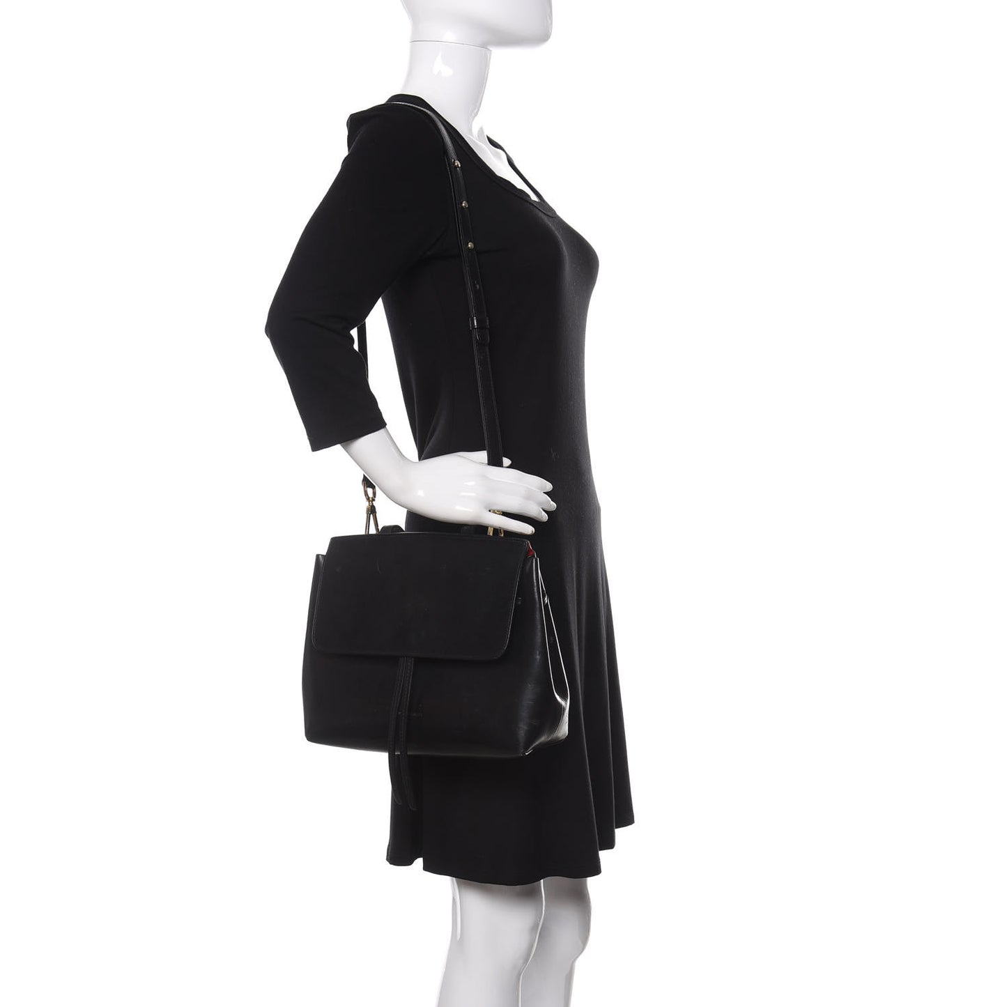 Calfskin Mini Lady Bag Black Flamma