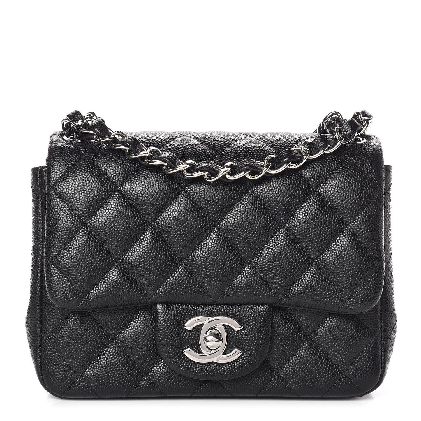 Caviar Quilted Mini Square Flap Black