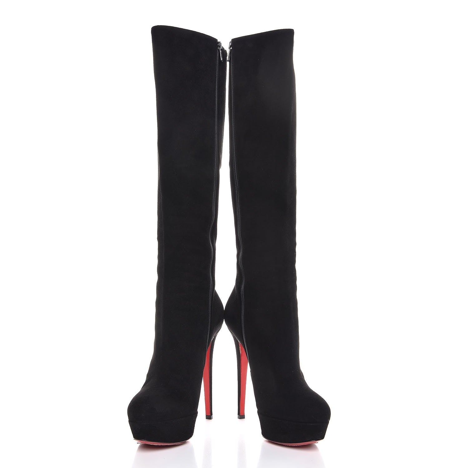 Christian Louboutin Suede Bianca Botta 140 Knee Boots 39.5 Black 5 of 11