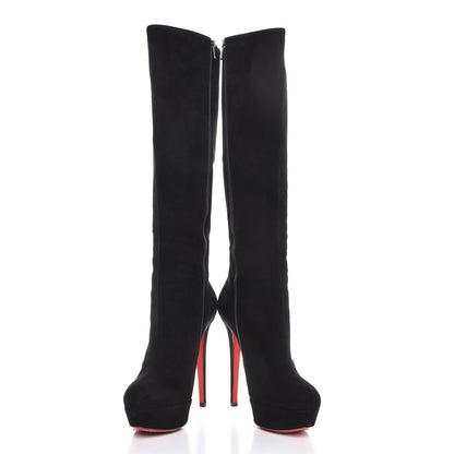 Christian Louboutin Suede Bianca Botta 140 Knee Boots 39.5 Black 5 of 11