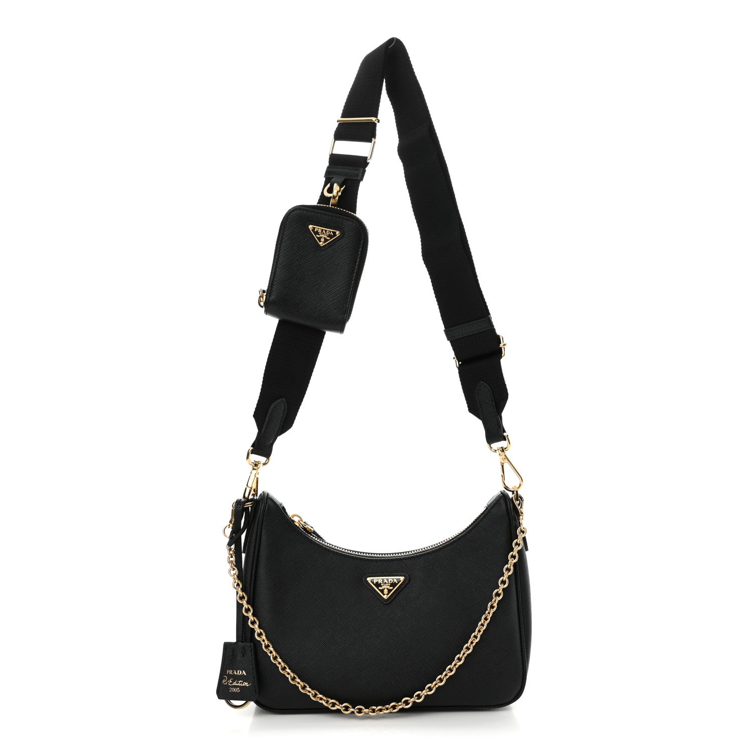 Prada Saffiano Lux Re-Edition 2005 Shoulder Bag Black 1 of 11