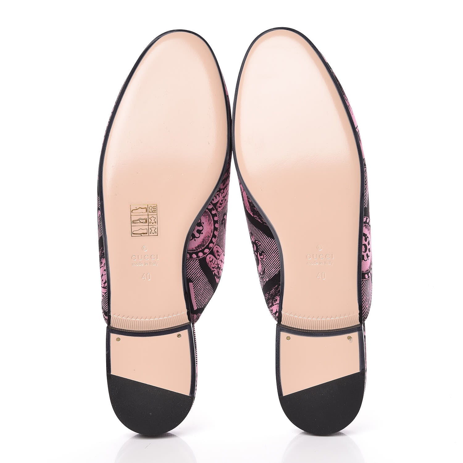 Gucci Silk Satin Saint Romain Womens Princetown Slippers 40 Pink Black 8 of 9