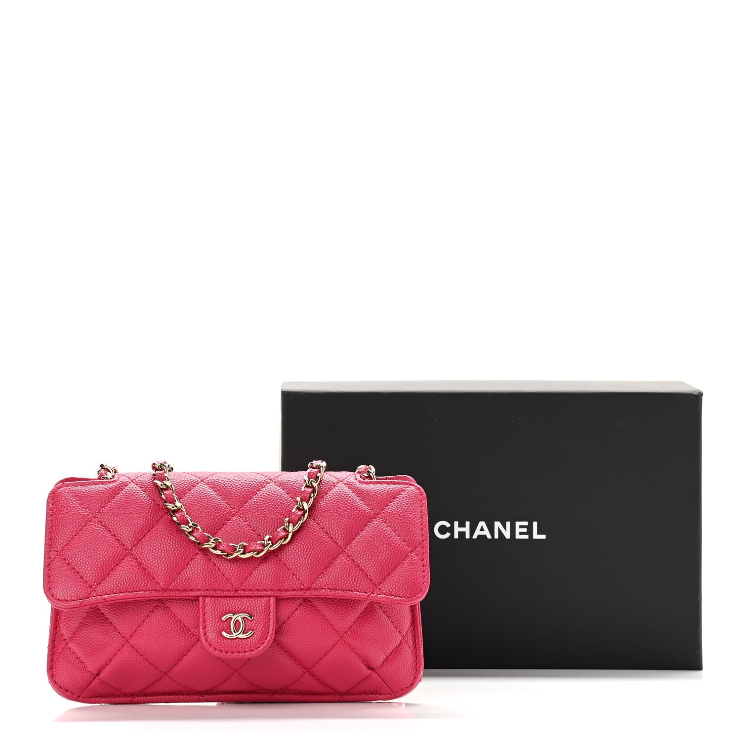 Chanel Caviar Fabric Quilted Foldable Tote With Chain Pink Multicolor 20 of 20