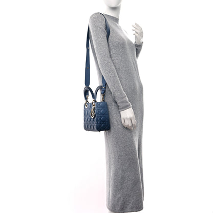 Christian Dior Lambskin Cannage Gradient Small My ABCDior Lady Dior Indigo Blue 2 of 12