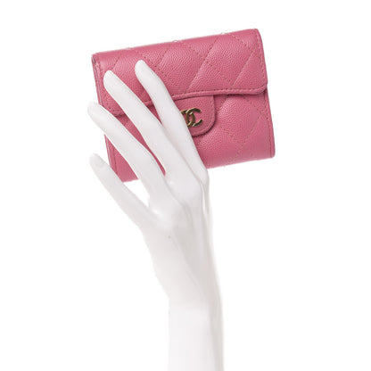 Chanel Iridescent Caviar Quilted Flap Card Holder Wallet Pink 2 of 9