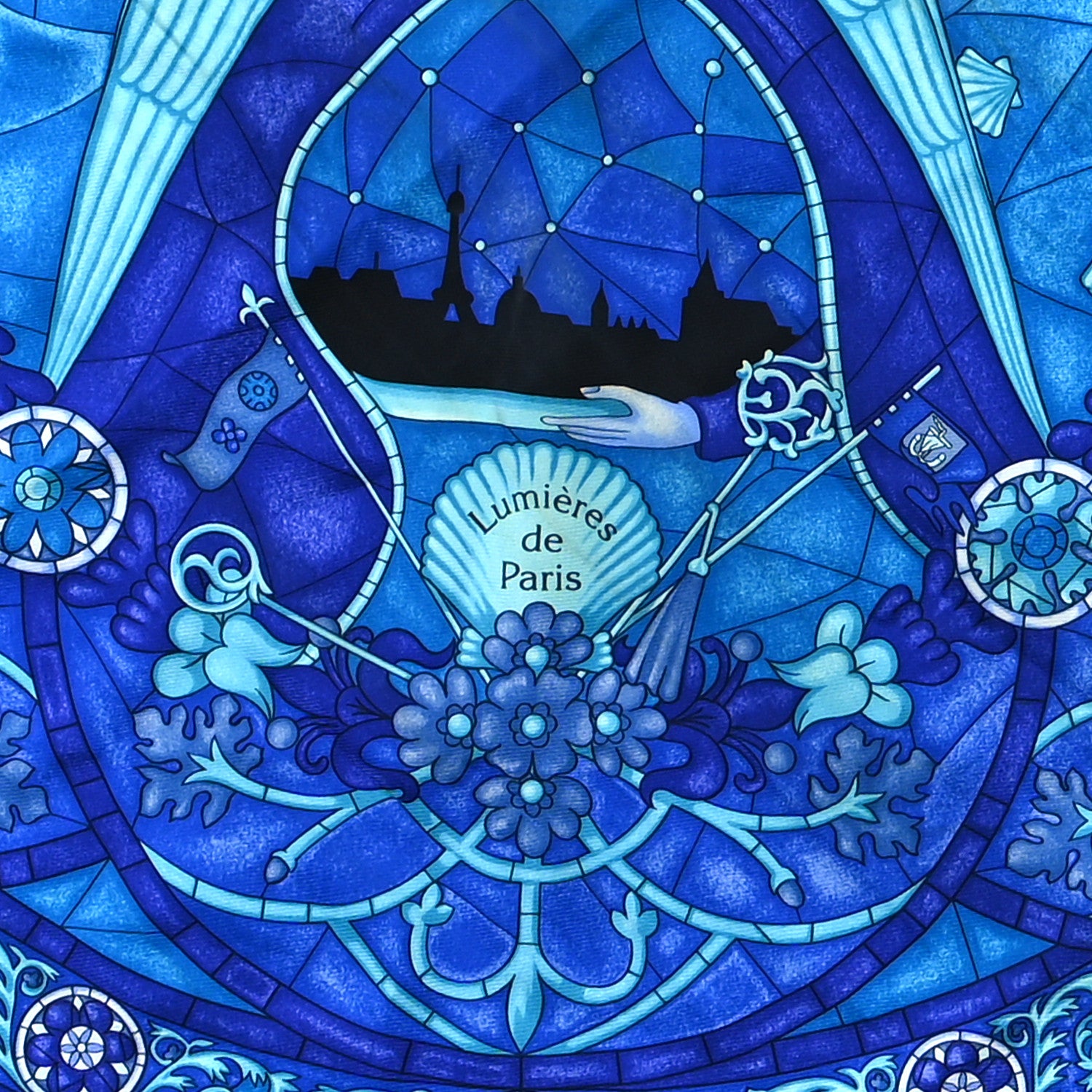 Hermes Silk Lumieres de Paris Scarf 90 2 of 4