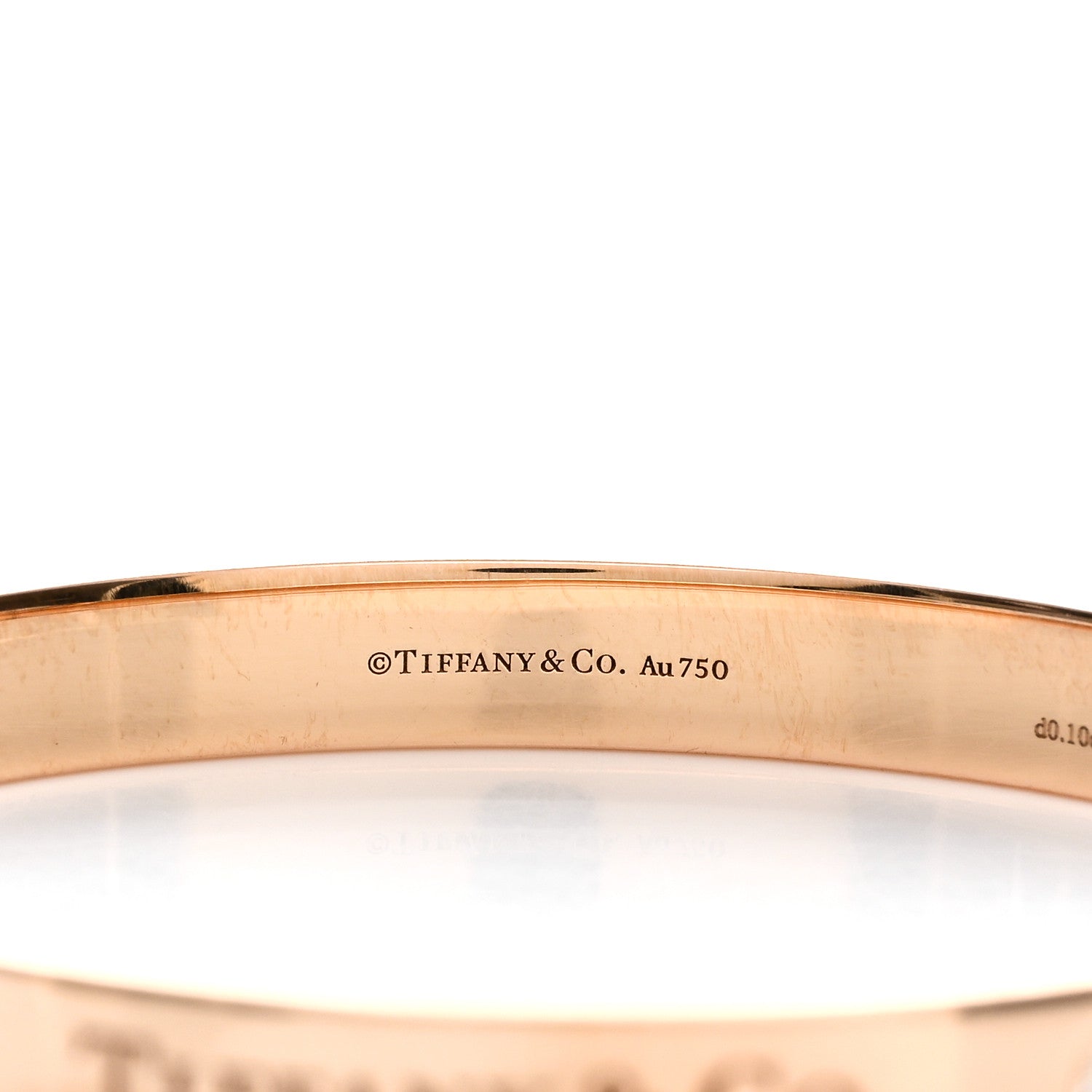 Tiffany 18K Rose Gold Diamond Hinged Bangle Bracelet 3 of 3