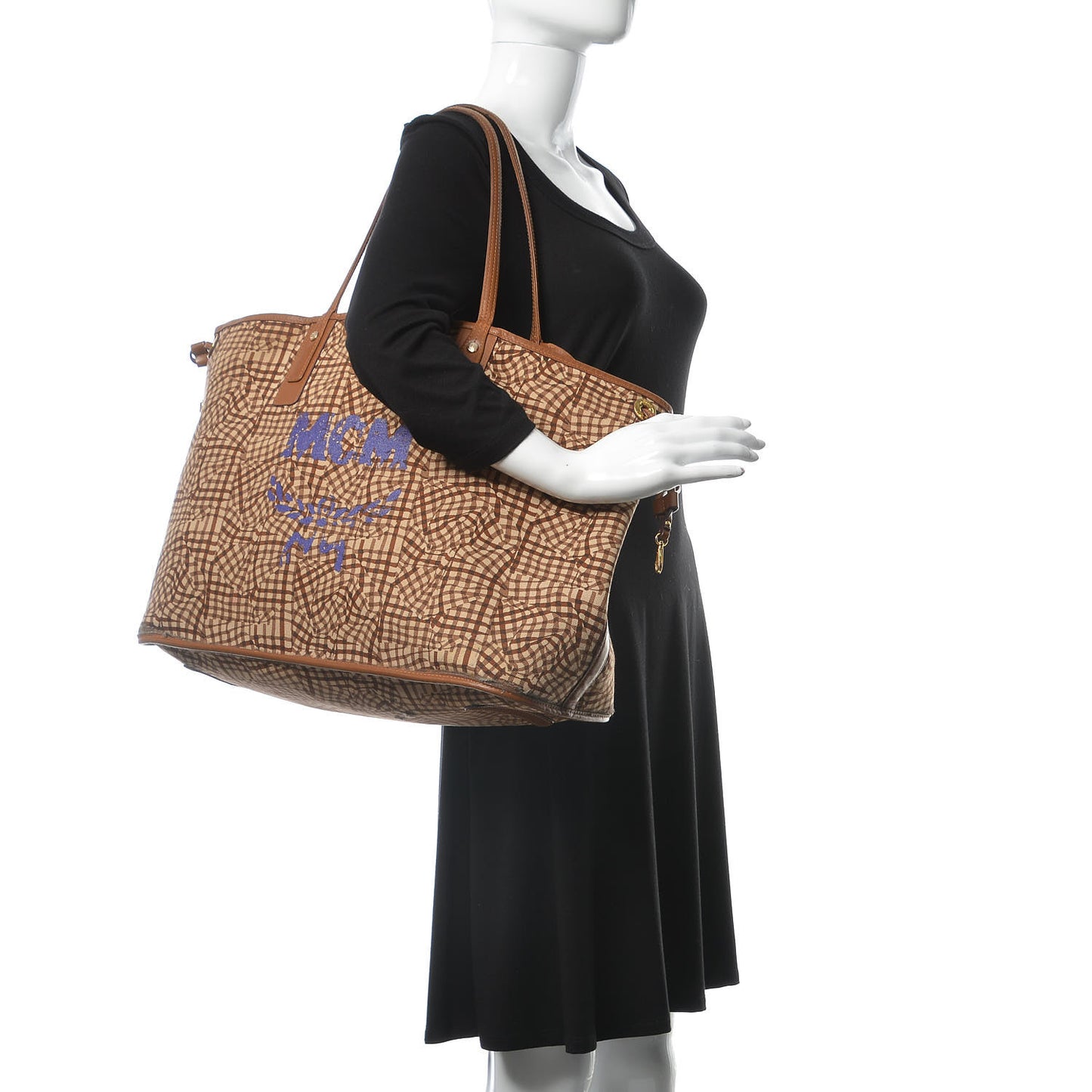 Visetos Large Liz Reversible Shopper Tote Cognac