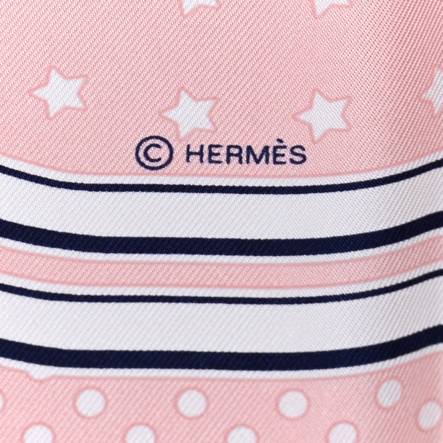 Hermes Silk Brides De Gala A Pois Bandana Pocket Square Rose Pale Black White 4 of 5